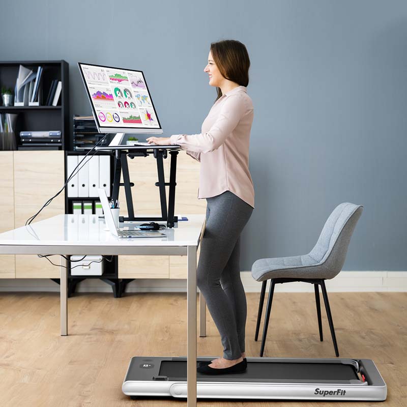 2 In 1 Folding Treadmill, 2.25 HP, 40 in x 16 in Running Area, Dual Display And App Control