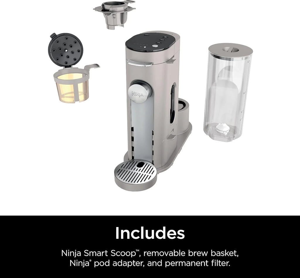 Ninja Pods & Grounds Single-Serve Coffee Maker, 56-oz. Reservoir, Stone - PB041ST