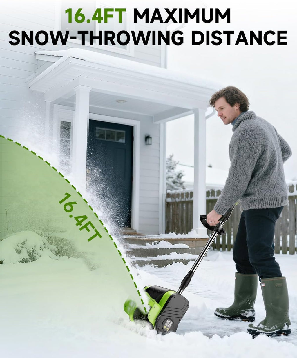 Cordless Electric Snow Shovel 20V 12-Inch 4-Ah With Battery And Quick Charger