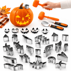 30-Piece Professional Pumpkin Carving Kit with Stencils and Stainless Steel Tools
