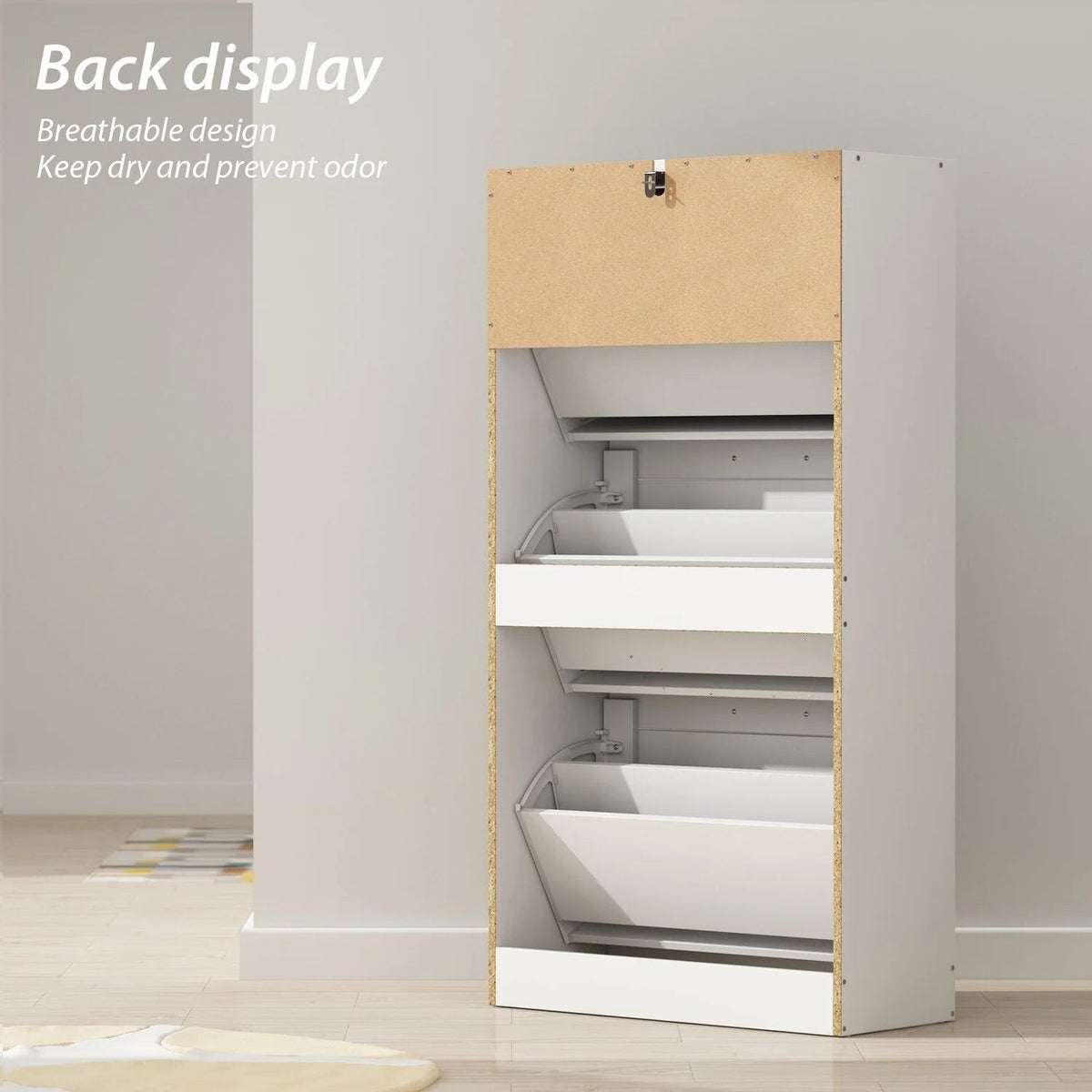 Modern Flip-Down Shoe Storage Cabinet