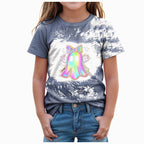 CAUYDY Halloween Ghouls Ghost Retro Girl Kids T-Shirt Graphic Tshirt Little Kids Fall Short Sleeve Tee Tops(Orange, 8-9 Y)