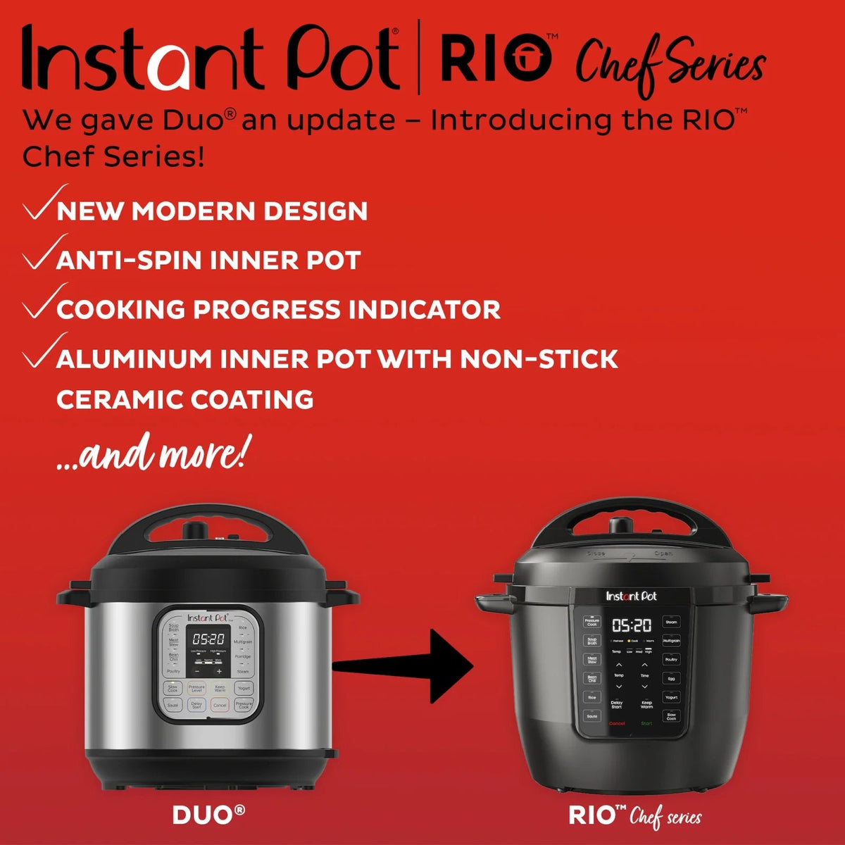 Instant Pot 6QT RIO Chef Series 7-in-1 Multi-Cooker, Black