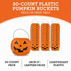 Way To Celebrate 30-Count 8 in Orange Plastic Jack-o'-Lantern Pumpkin Buckets