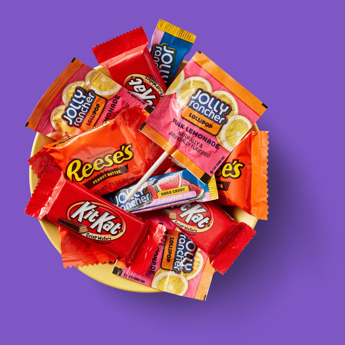 Jolly Rancher, Kit Kat and Reese's Assorted Flavored Snack Size, Halloween Candy Party Pack, 34.19 oz