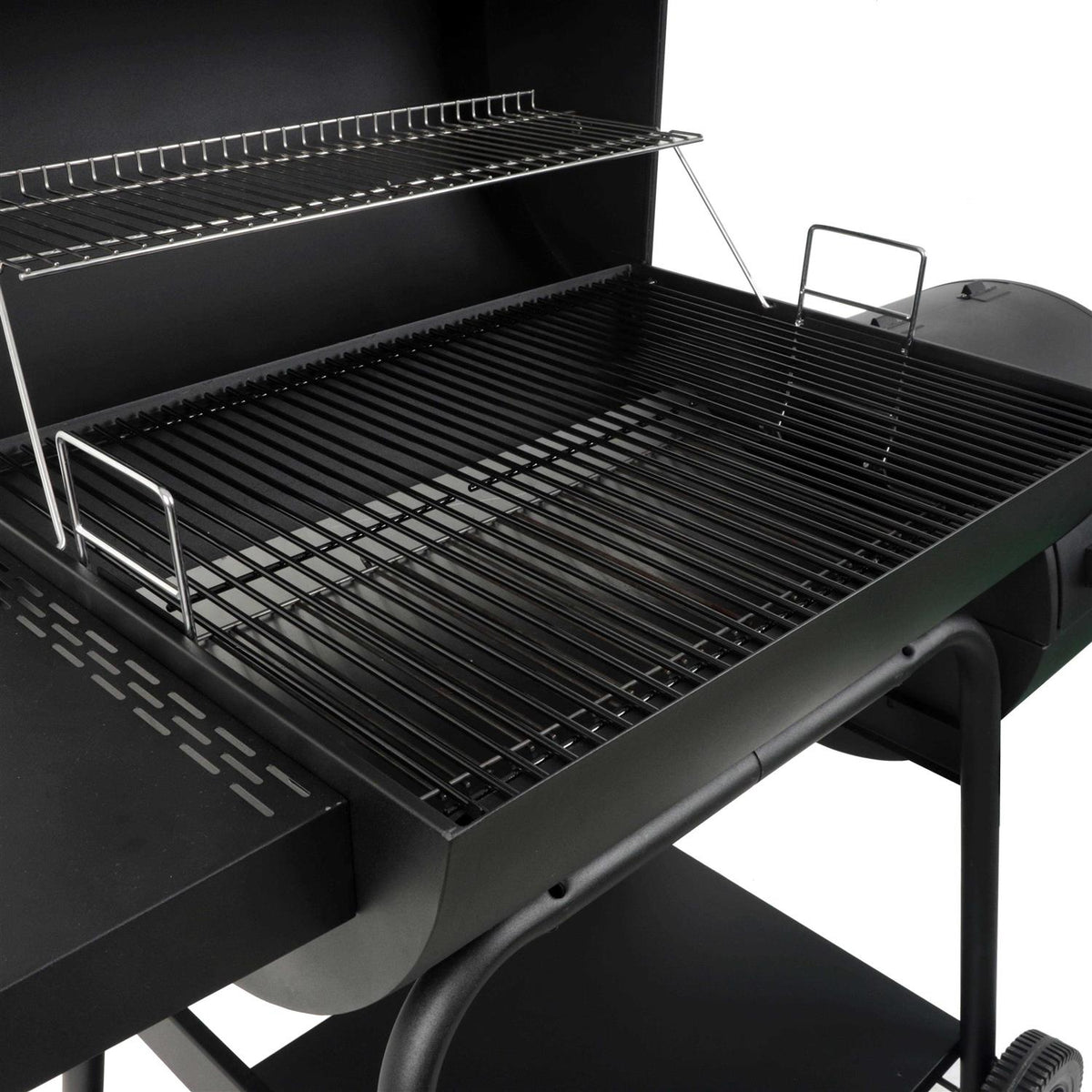 Expert Grill 28in Offset Charcoal Smoker Grill With Side Firebox - Black