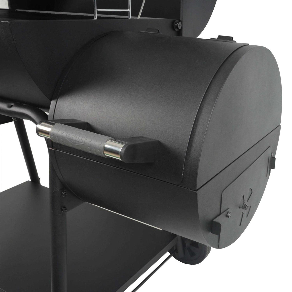 Expert Grill 28in Offset Charcoal Smoker Grill With Side Firebox - Black