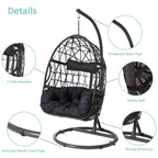 Haverchair Outdoor Patio Wicker Egg Chair With Stand And Cushion