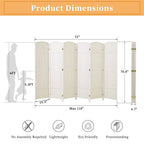 Freestanding Folding Woven Fiber Room Divider Privacy Screen - 6 Ft Tall