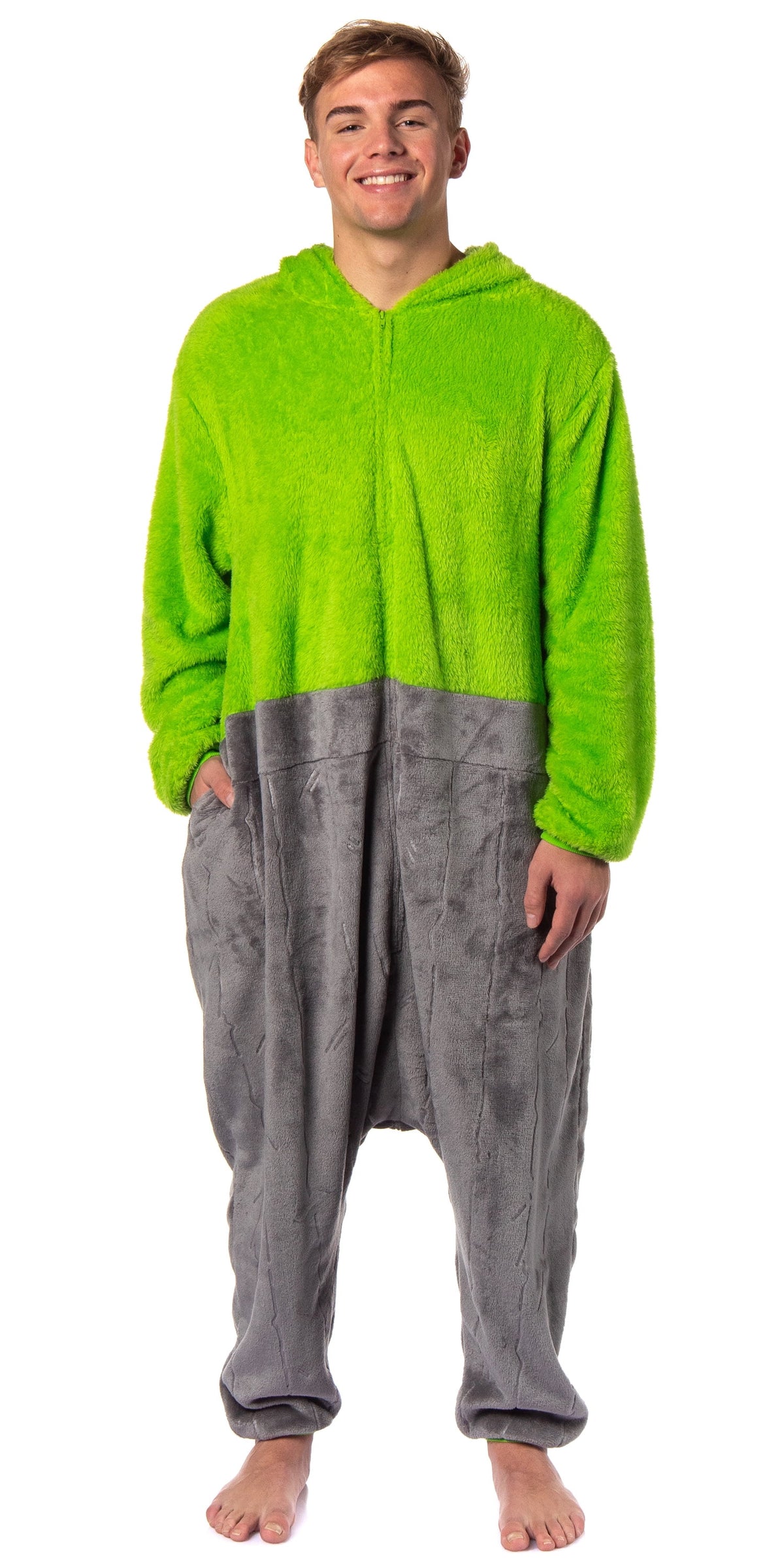 Sesame Street Union Suit Adult Kigurumi Costume Pajama Fleece Hooded One Piece