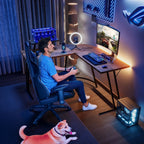 L-Shaped Gaming Computer Corner Desk With Monitor Stand - 220 lbs Capacity