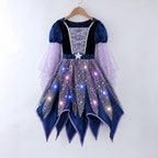 MEZZALL Child Outfit Sets Girls Witch 4 Light Up Star Witch Dress With Hat Wand Kids Halloween Party Outfit For Party Clothes Sets