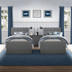 Hillsdale Living Essentials Upholstered Twin Platform Bed With 2 Storage Drawers, Gray