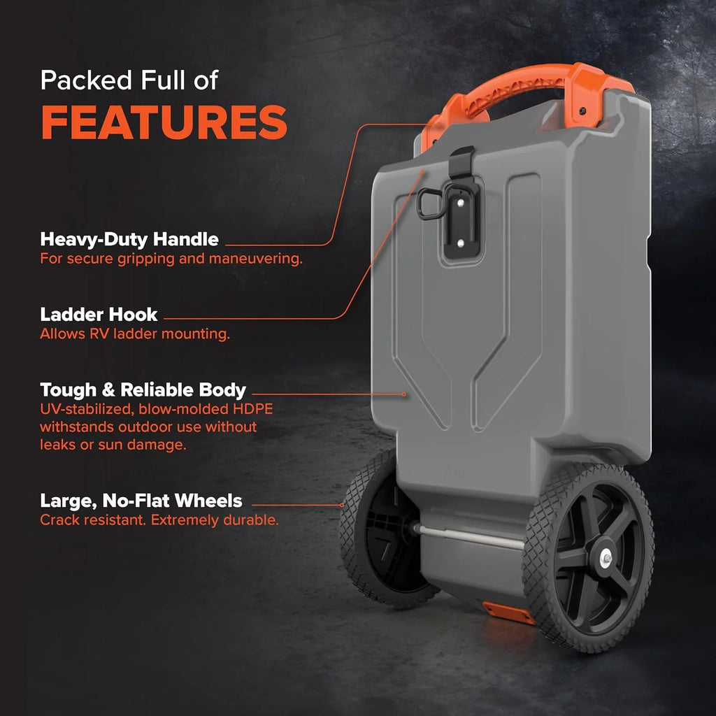Camco Rhino 36-Gallon Portable RV Tote Tank With 2 Wheels - 39006
