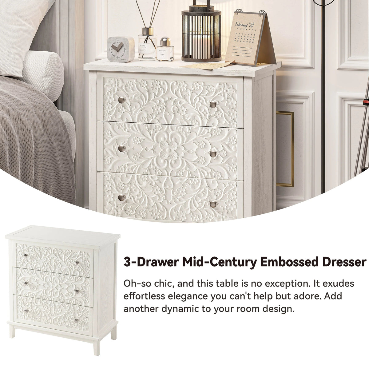 Farmhouse Fully Assembled Nightstand With 2 Drawers