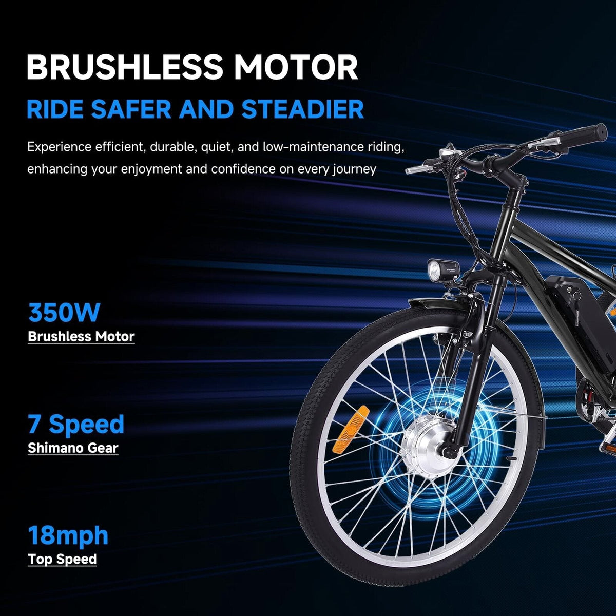 26 Inch Adult 3 Wheel Electric Tricycle With Basket, Fat Tires, 7 Speeds, 350W Motor, 36V 10Ah Battery - BICYCLE