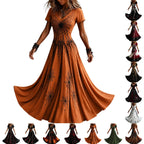 KICILVS Gothic Clothes For Women Black Spiderweb And Spider Print Flowing V Neck Long Maxi Dress Halloween Cosplay Gothic Party Dress