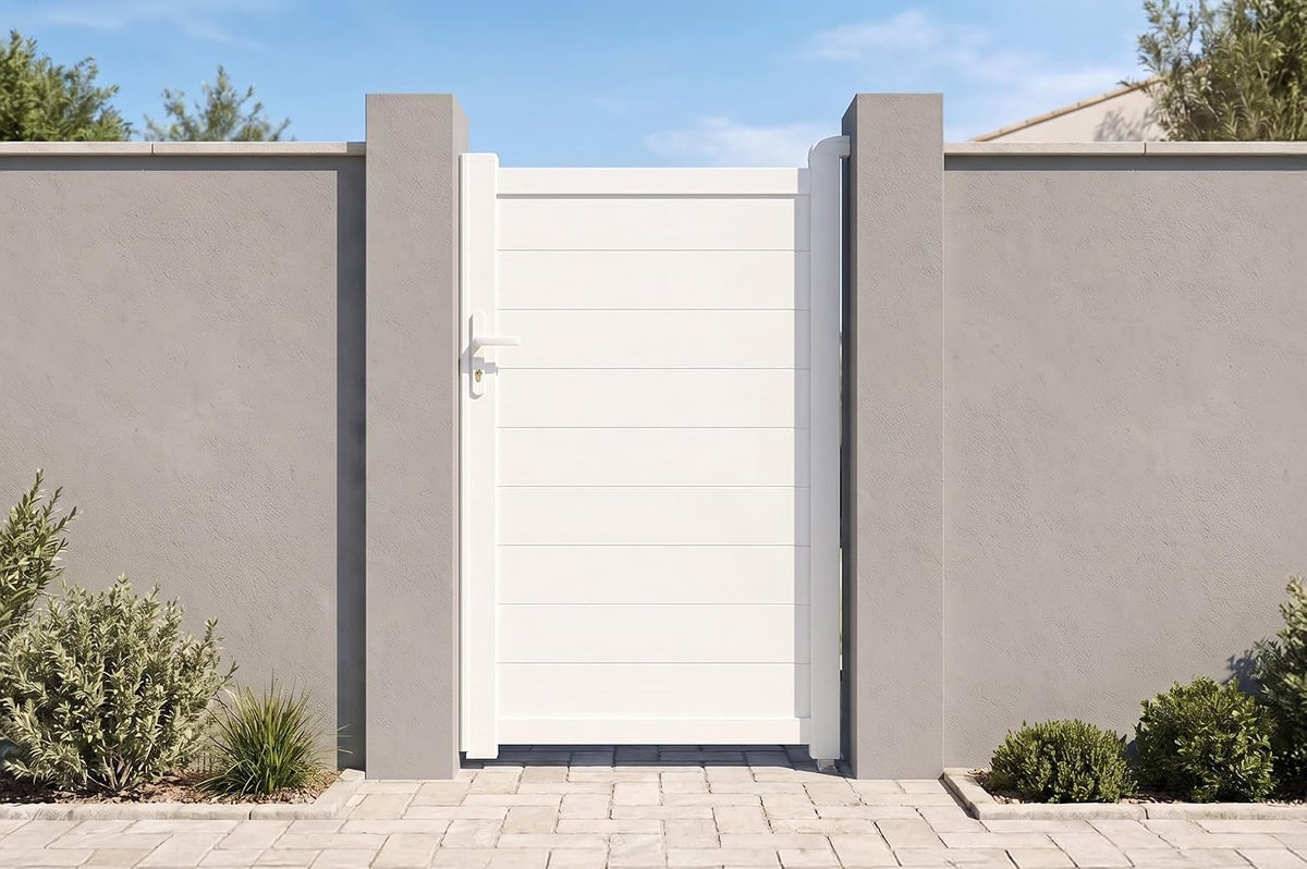 Casanoov Aluminum Swing Gate 392 cm x 161 cm Anthracite Gray RAL 7016 - KIT-000024