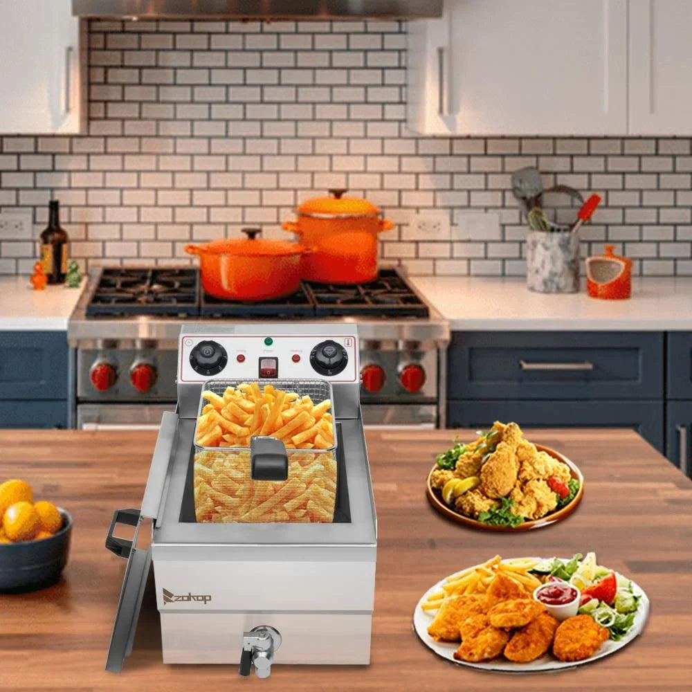 Ktaxon Electric Deep Fryer 12.5QT 1700W Stainless Steel Adjustable Temperature