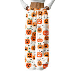 Halloween Pajama Pants for Women Halloween Pumpkin Print Fuzzy Sleep Pants for Women Warm Cozy Pj Bottoms Lounge Pants Plush Pajama Pants