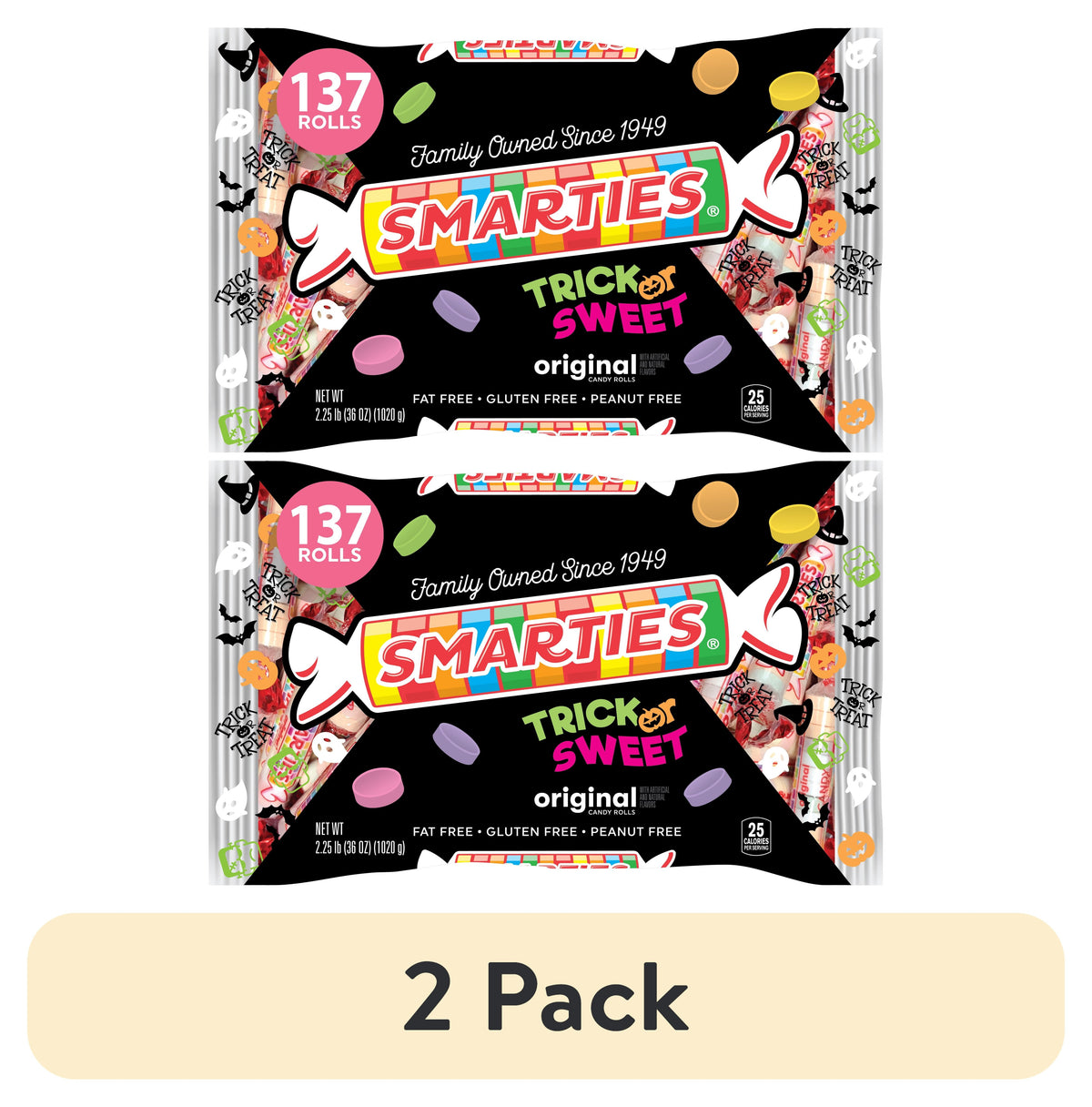 Smarties 2.25lb Halloween Bag - Flavored Candy Rolls