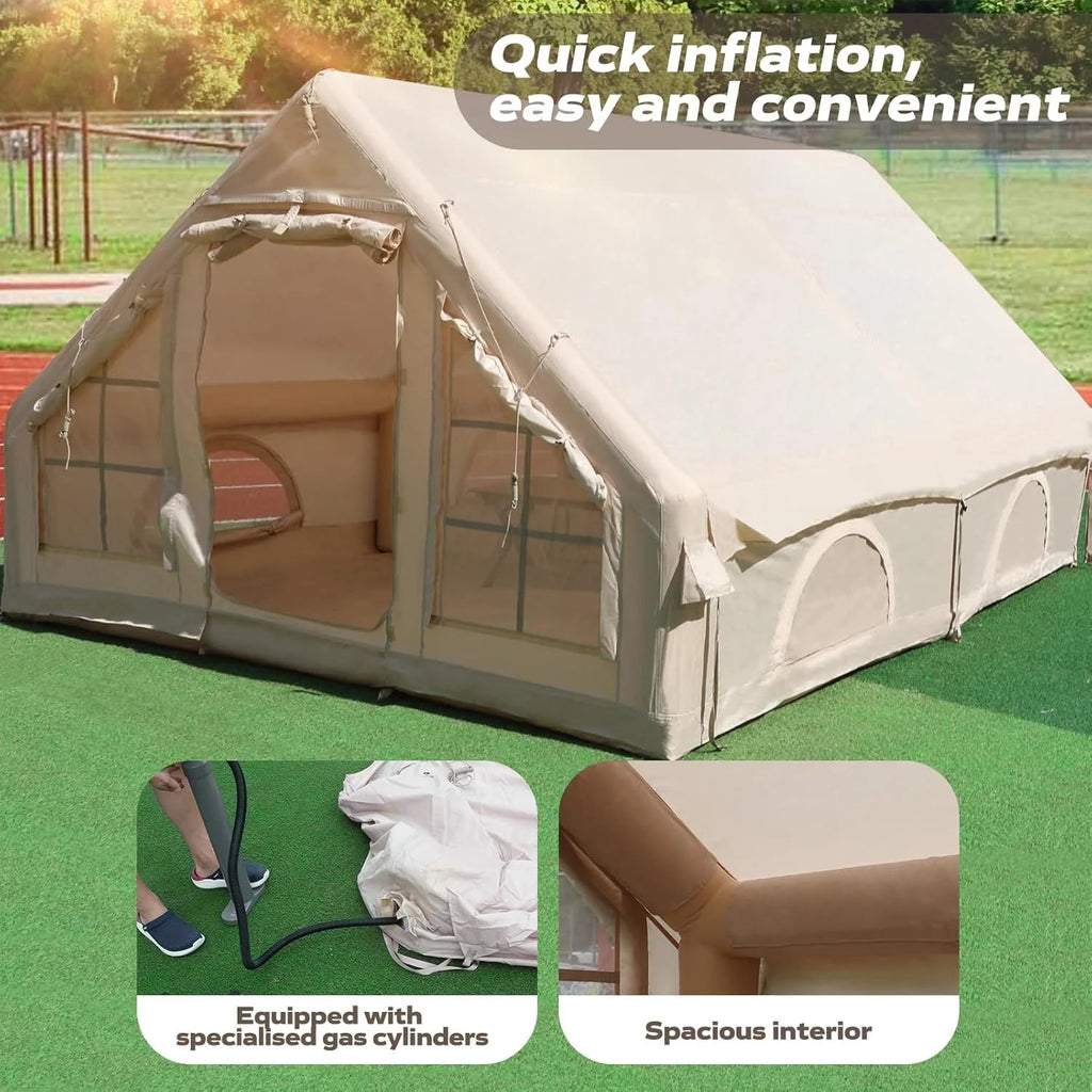 Gaonala Inflatable Camping Tent For 4-6 People, 420D Oxford Fabric - With Hand Pump
