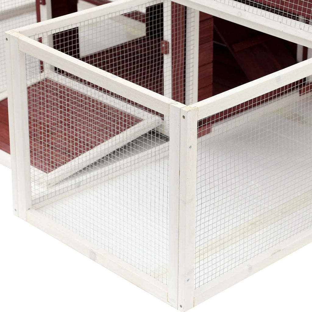 Pawhut Wooden Backyard Chicken Coop With Nesting Box And Run, 114in