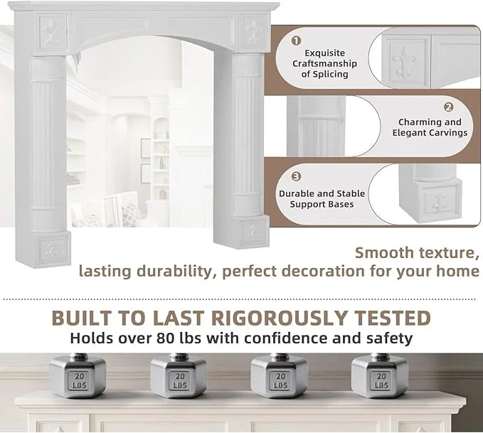 EPICOZY Fireplace Mantel Surround With Shelf, 43.3in - MDF