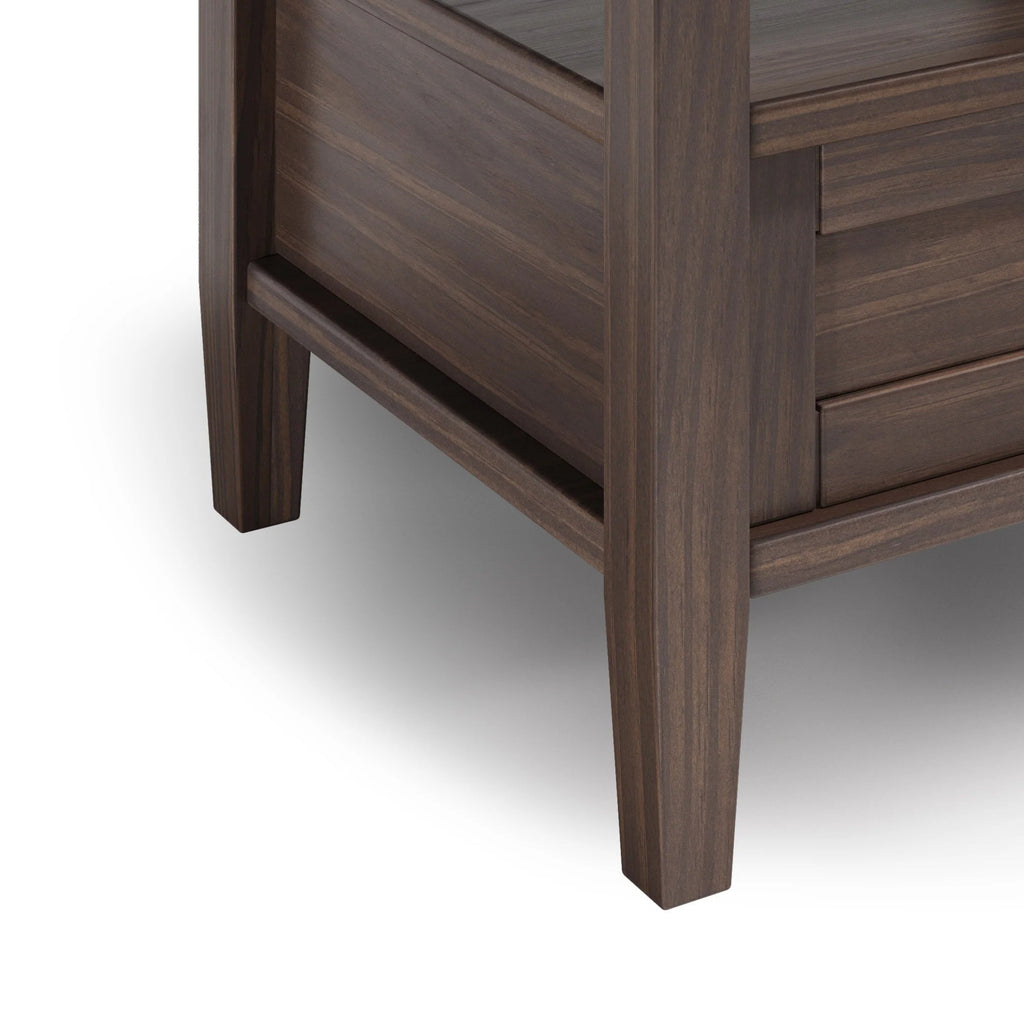Solid Wood Rectangle End Table With Drawer And Shelf, 18.1in D x 20in W x 19.5in H - Norfolk