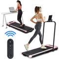 BITOUSHI Under Desk Walking Pad Treadmill 2 In 1, 3.0HP, 220 Lb Capacity - Pink