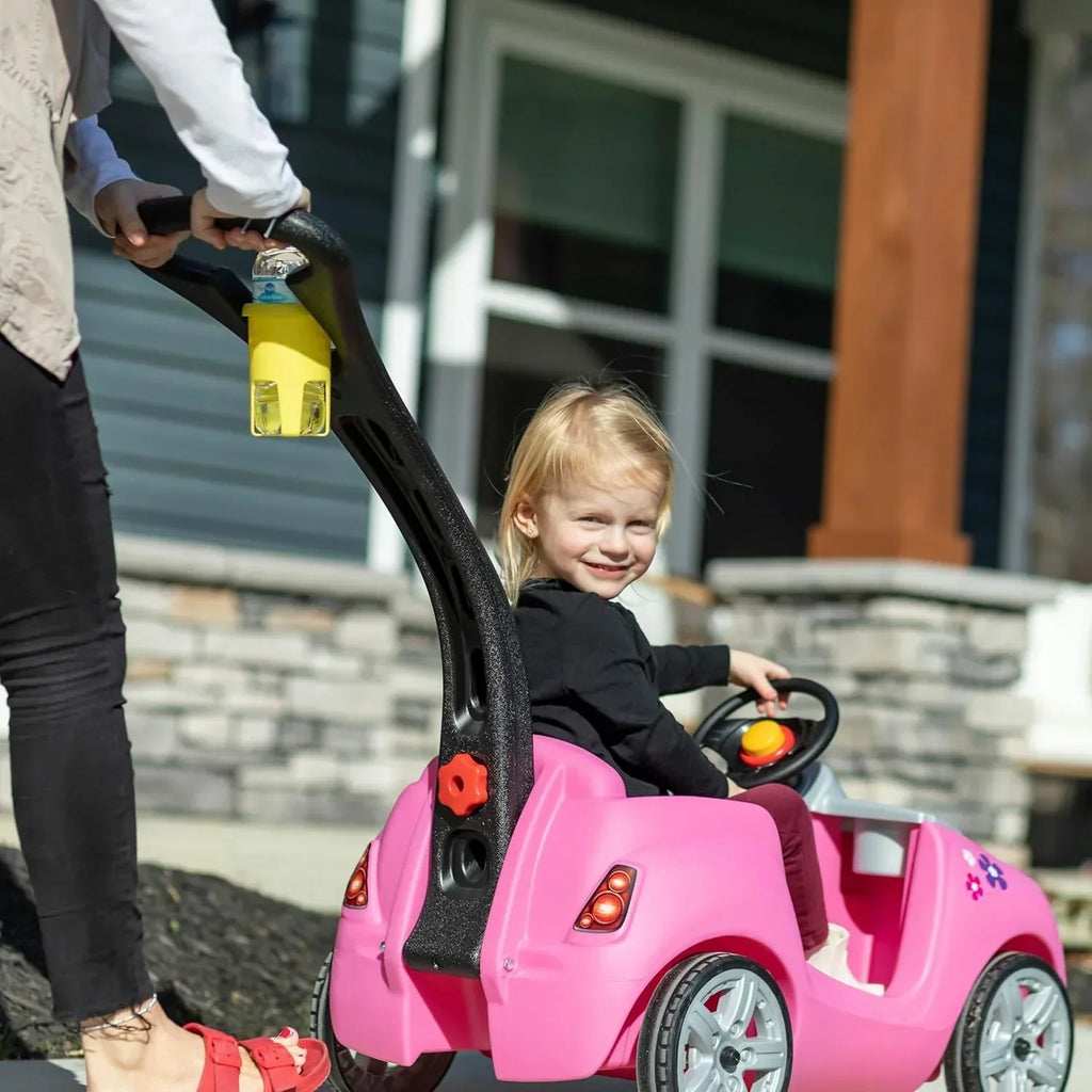 Step2 Ride-On Push Toy Car, Pink, Large, With Included Seat Belt - Whisper Ride II