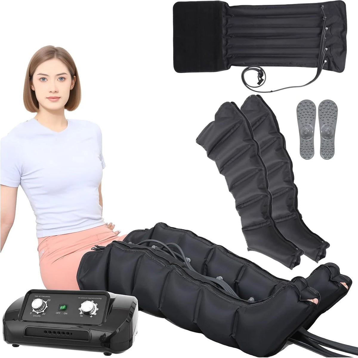 Generic 6-Chamber Compression Massage Boots For Legs, Abdomen And Arms - 1