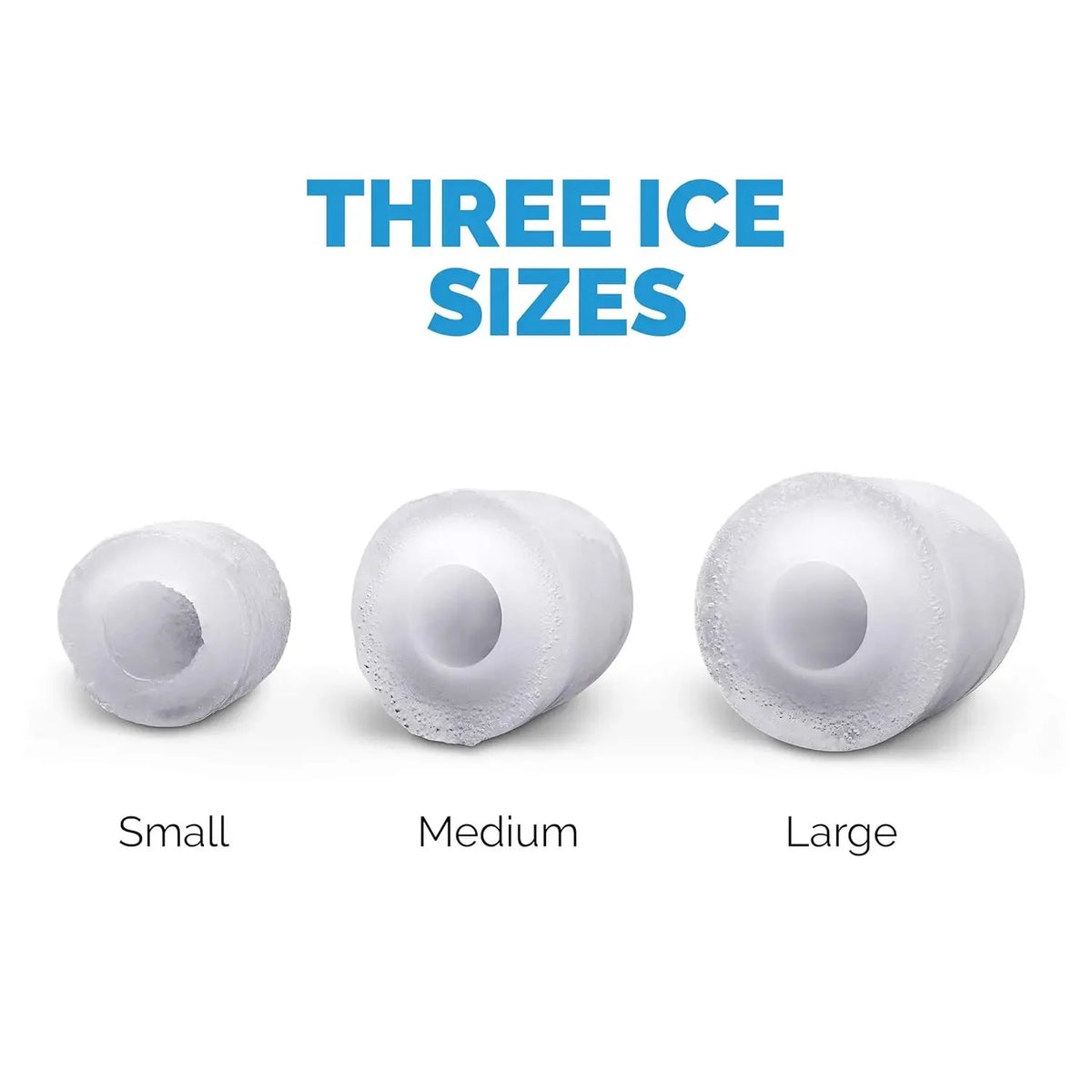 Newair Portable Countertop Ice Maker, 50 lb Daily, 12 Cubes in Under 7 Minutes, 3 Ice Sizes, Stainless Steel