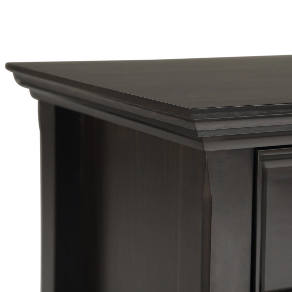 Solid Wood Nightstand With 2 Drawers And Open Shelf, 16 in D x 24 in W x 26 in H