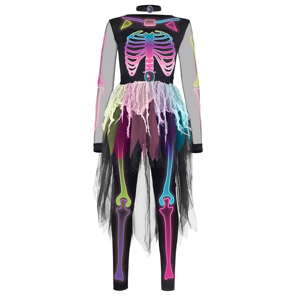 Joyfy Skeleton Tutu Dress for Girls, Skeleton Costume for Kids Halloween Dress Up Party Role Playing Cosplay