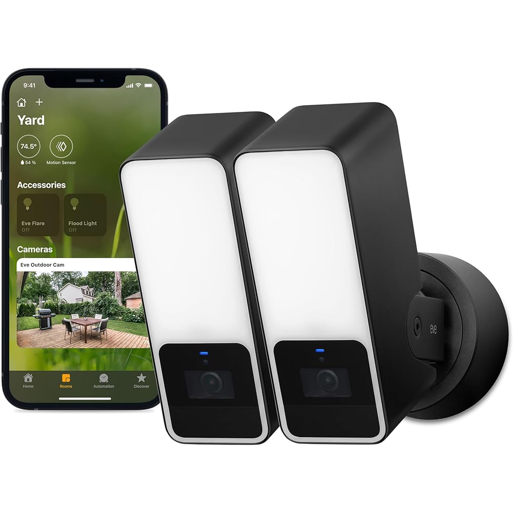 Eve Outdoor Cam Smart Floodlight Camera 2-Pack, White