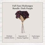 My Texas House Fall Faux Hydrangea Bundle, Dark Purple, 20"
