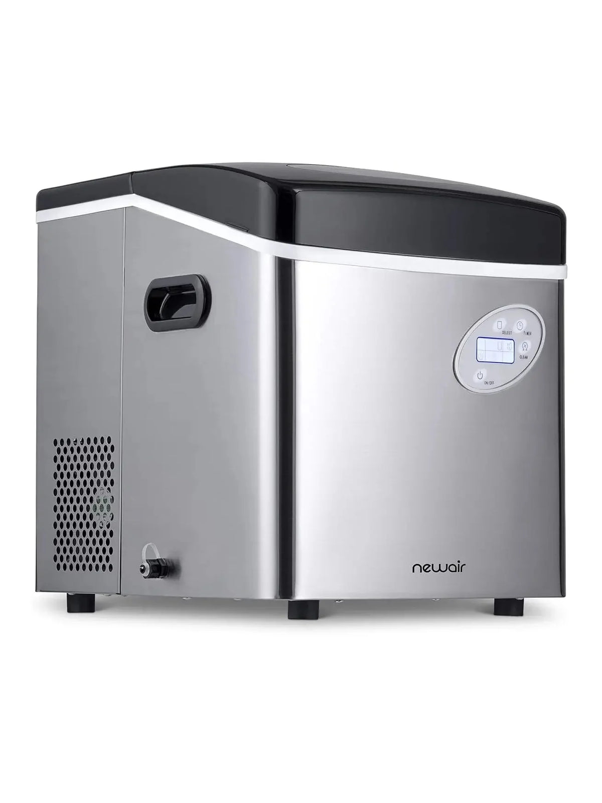 Newair Portable Countertop Ice Maker, 50 lb Daily, 12 Cubes in Under 7 Minutes, 3 Ice Sizes, Stainless Steel