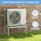 Mini Split Ground Stand For 9000-36000 BTU Ductless Air Conditioners - White Metal