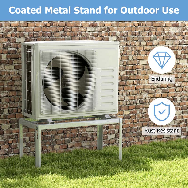 Mini Split Ground Stand For 9000-36000 BTU Ductless Air Conditioners - White Metal