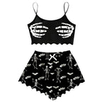 Pajamas For Women Set Halloween Cozy 2 Piece Outfit Soft Comfortable Sleepwear Loungewear Nightwear Nightclothes Homewear