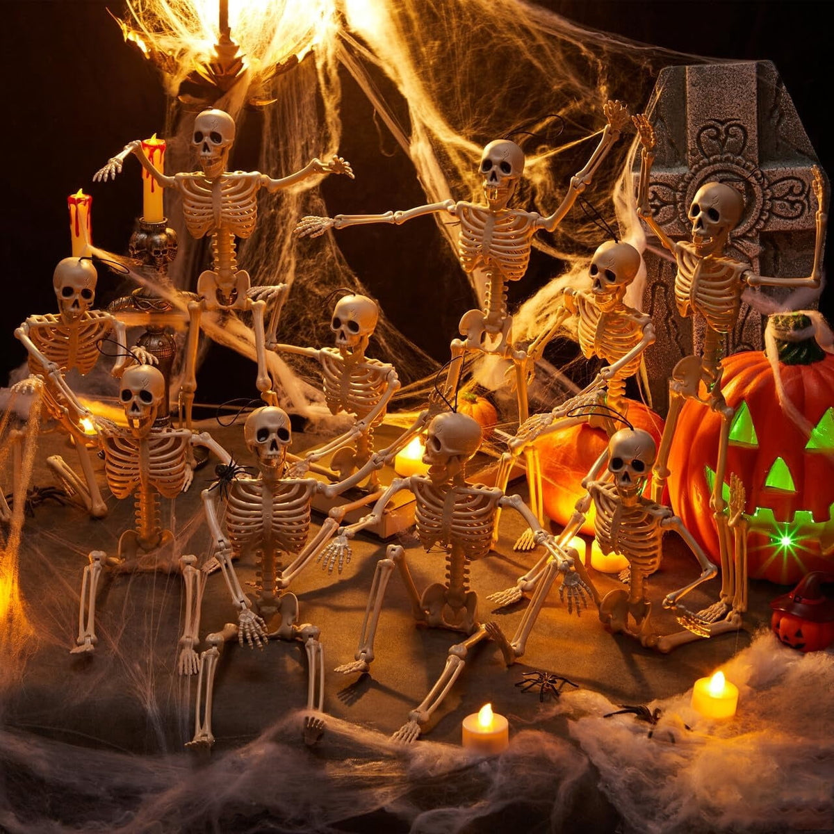 Joyfy 16" Glow in the Dark Skeleton, 5PCS Set