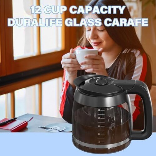12-Cup Coffee Pot Replacement Carafe Compatible With Ninja Coffee Brewer CE251 CE201 CE201C CE200 CE200C - XGLSLID200