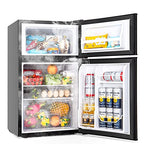 Euhomy Mini Refrigerator With Freezer, 3.2 Cu.Ft