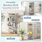 CDJXNLY 4 Tier Freestanding Open Ladder Bookshelf, White