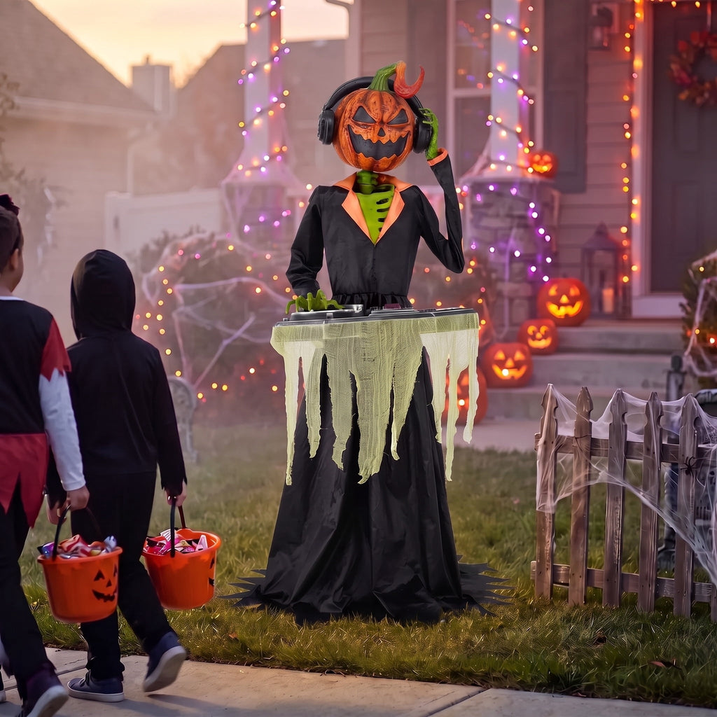 Way To Celebrate Animated DJ Jack with Turntable Halloween Outdoor Decor, 72 in