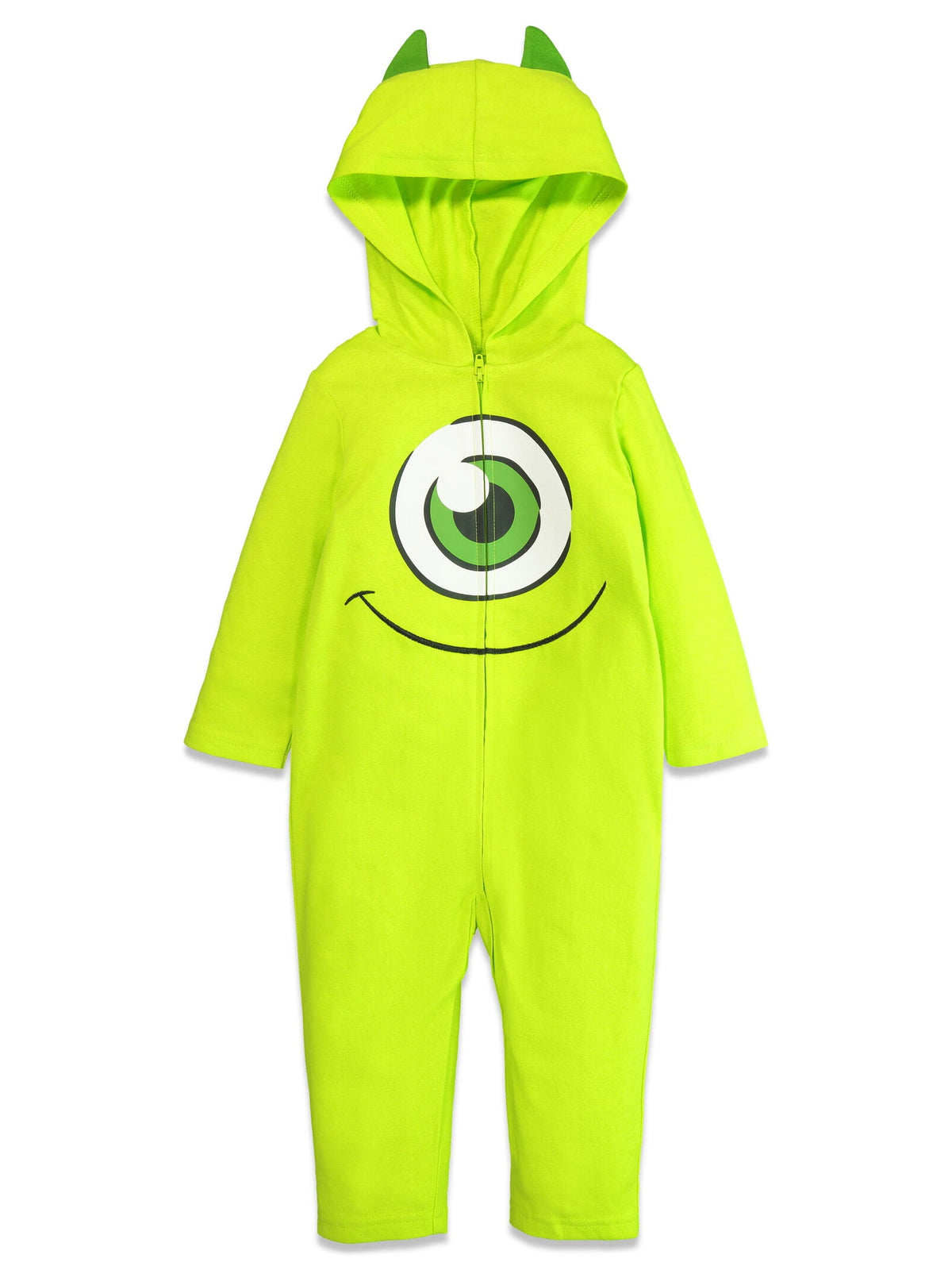 Disney Monsters Inc. Toddler Boy or Girl Cosplay Hooded One Piece Mike Lime Green