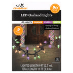 Indoor/Outdoor 90-Count LED Garland Lights, Multicolor, 9', Halloween by Way To Celebrate