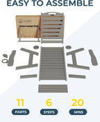 Ciokea Outdoor Oversized HDPE Chaise Lounge Chair With Wheels, Cup Holder And 5 Positions