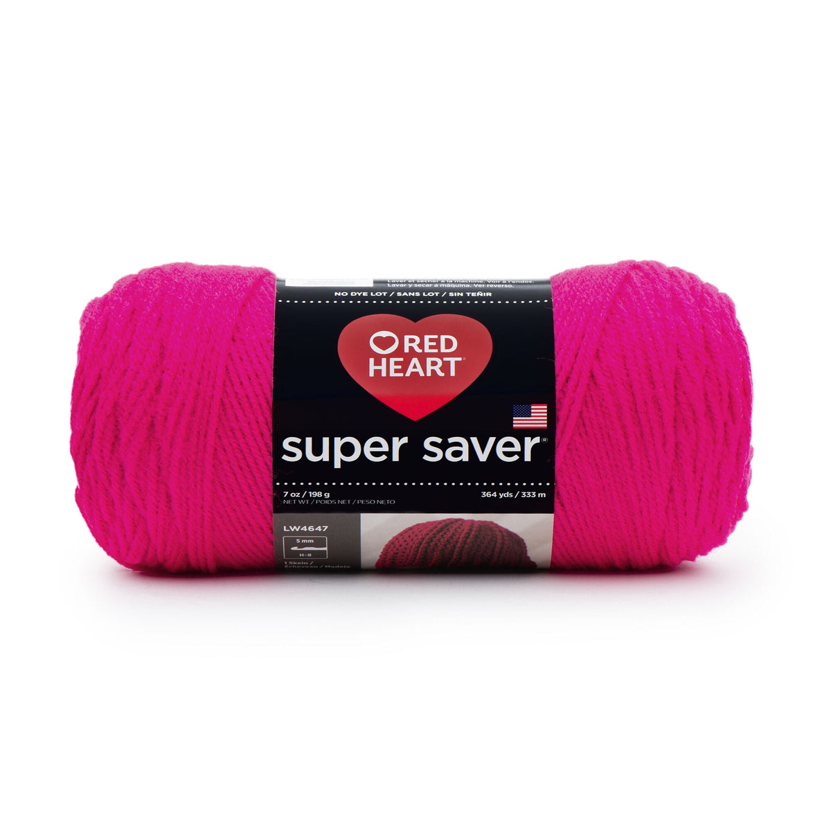 Red Heart Super Saver 4 Medium Acrylic Yarn Black 7oz 198g 364 Yards